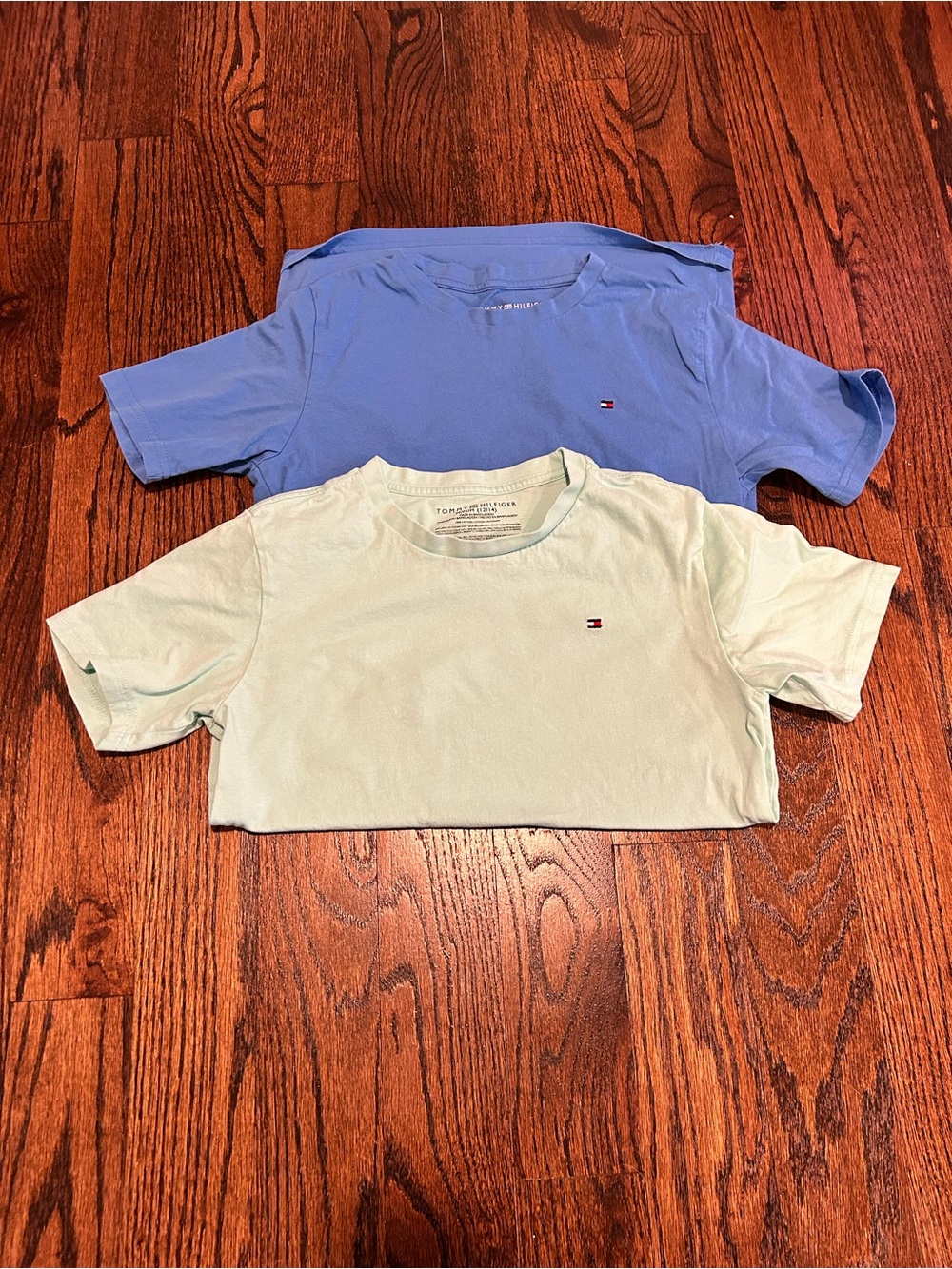 Tommy Hilfiger Kids Short Sleeve Tees - Sky Blue & Light Mint